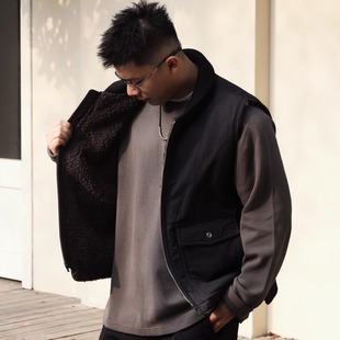 青果领棉锦混纺ex拉链羊毛内里无袖 25AW 马甲 lab Gnomes