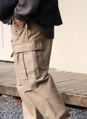 Gnomes lab 25AW 定织重磅颗粒织纯色水洗工装裤