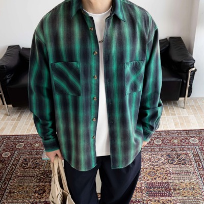 Gnomes lab 25AW 定织定染紧密纺色织水洗磨毛格纹衬衫