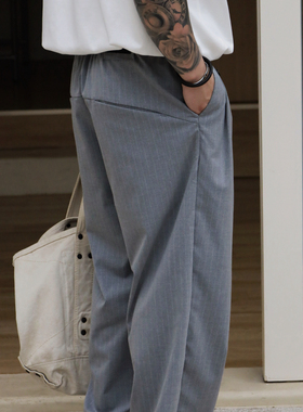 Gnomes lab 25SS 定番结构通勤轻量化TR混纺条纹西裤