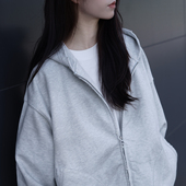 Gnomes 拉链卫衣 重磅550g破坏做旧水洗纯色连帽开衫 lab 24AW