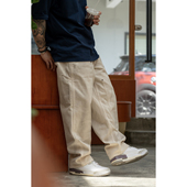 lab 23AW 脏脏裤 Gnomes 定织重磅坑条帆布手工做旧蜡染伐木裤