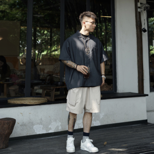 衬衫 Gnomes 亲肤透气色织tr混纺极简通勤纯色古巴领短袖 23SS lab