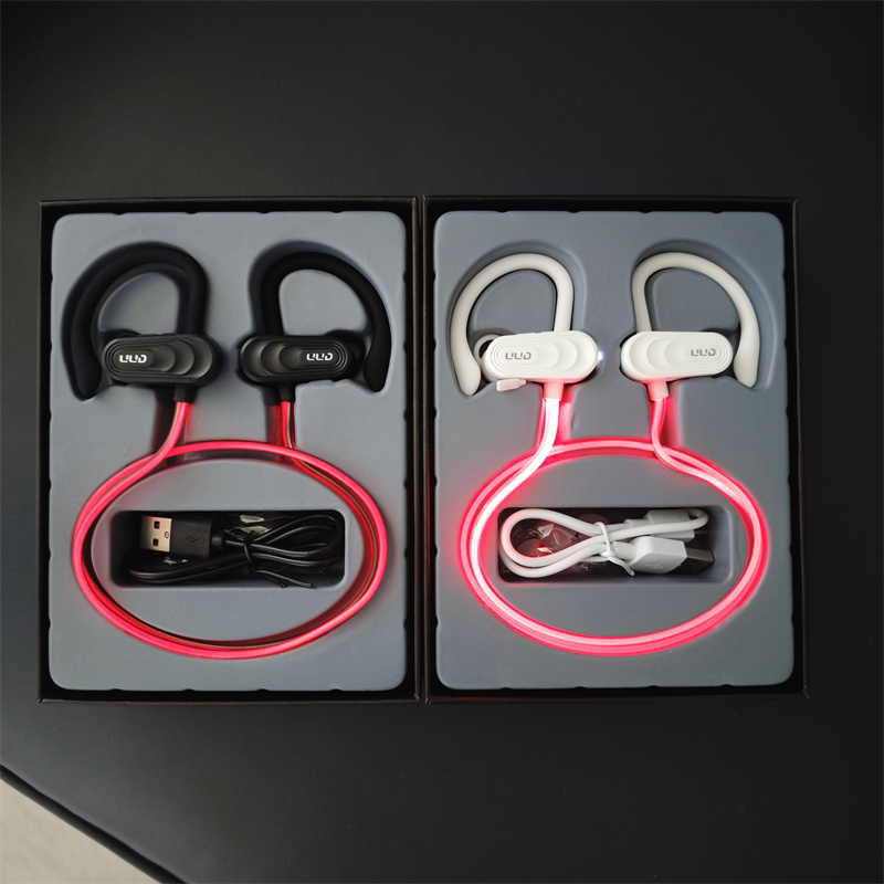 夜跑步健身UUD最新款带APP炫酷激光灯运动后挂式防水无线蓝牙耳机