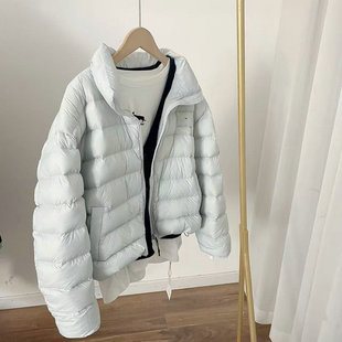 K2518排骨羽绒服 显白冰川蓝短外套女2025冬