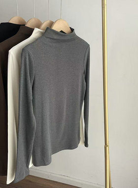 SJR2088常青款 修身半高领打底衫 桑蚕丝自发热磨毛秋衣2025秋冬