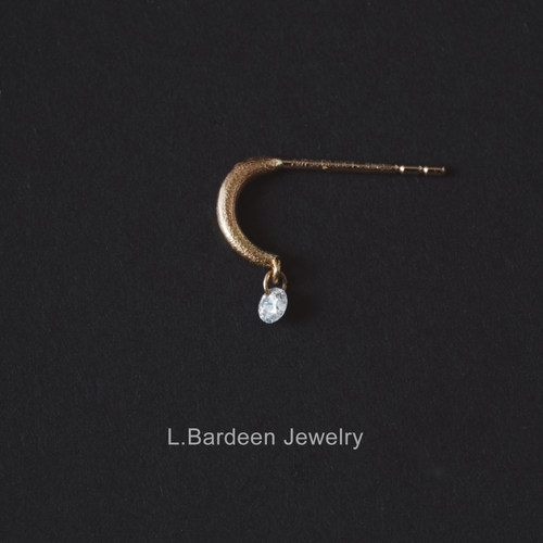 L.Bardeen复古高级18K金钻石耳钉