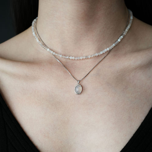 L.Bardeen灰玛瑙串珠项链choker