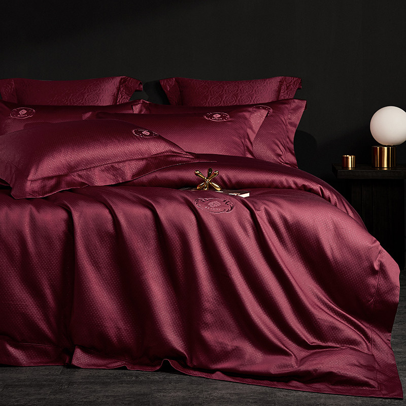轻奢高级感140支长绒棉四件套全棉提花被套纯棉床单婚庆床上用品,床上用品,婚庆床品套件,淘宝优惠券,粉丝福利购,淘宝优惠卷