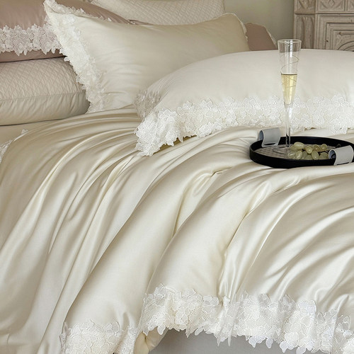 法式浪漫公主蕾丝边天丝棉四件套