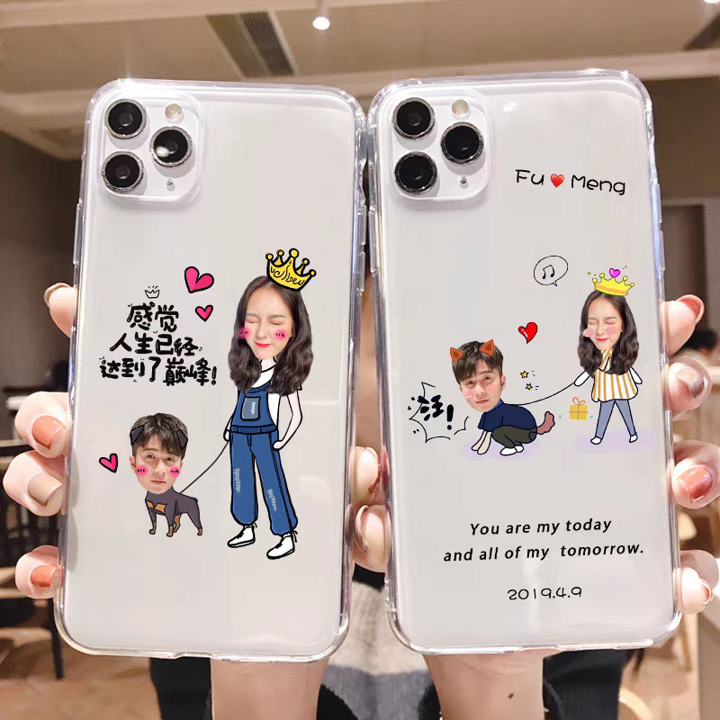 情侣手机壳定制任意机型iphone17promax高级感卡通防摔适用14苹果16小众恶搞订制13小米15送男友礼物11新
