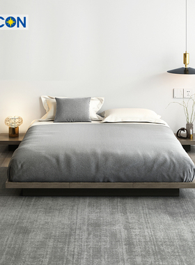 志光极简榻榻米床主卧无床头床民宿阁楼床实木矮床二胎亲子落地床