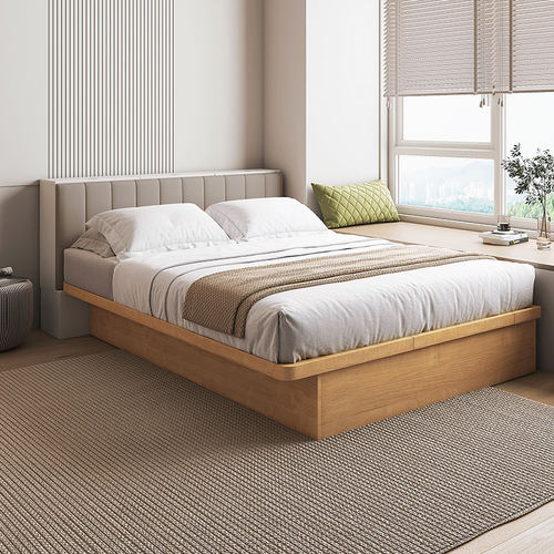 榻榻米地踏横床侧翻高箱储物无床头现代简约小户型省空间地台床