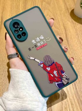 适用于 荣耀v40轻奢版手机壳保护套女款透明硬壳硅胶软边撞色防摔