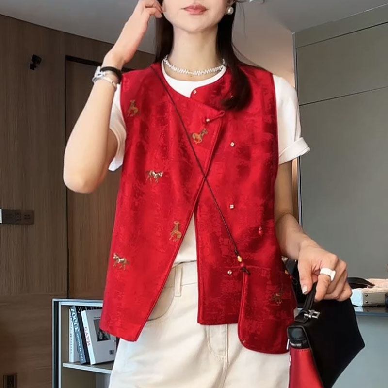 2026本命年女新中式盘扣马甲