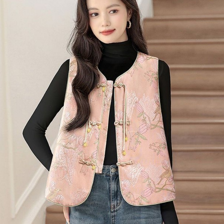 新中式国风重工提花坎肩马甲背心