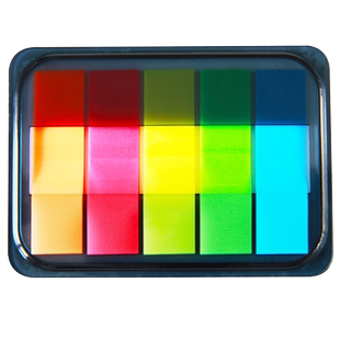 得力荧光膜指示页码笔记本文件夹标签贴抽取式分类便利贴半透明小条索引贴便签纪事贴书贴贴纸学生用彩色