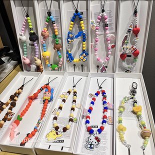 正品代购CASE硅胶手机链条挂绳小女警适用于苹果华为三星手机挂链