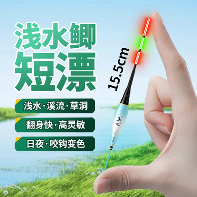 咬钩变色日夜两用浅水超短夜光鱼漂电子加粗尾高灵敏草洞鲫鱼浮漂