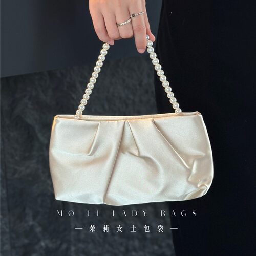 MOLI LADY BAG 珍珠褶皱小方包2026春夏新款手拿晚宴包高级感手提
