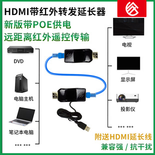 P网线RJ45高清hdmi机顶盒共享器带遥控功能延伸器兼容HDCP HD101