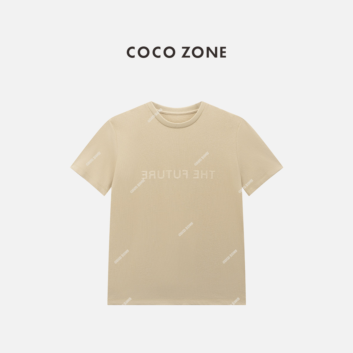 COCO ZONE 刘一一 2026秋夏简约字母短袖T恤时尚百搭圆领休闲上衣
