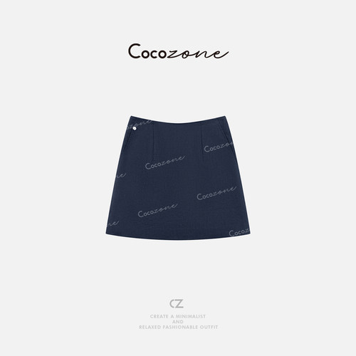 COCO ZONE 刘一一 新款100亚麻简约直筒显瘦a字短裙子半身裙女夏