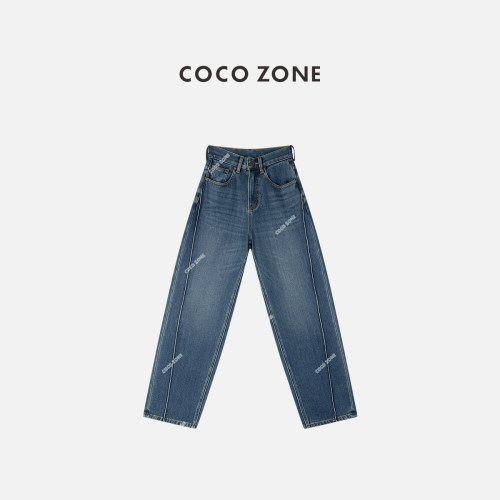 COCO ZONE 刘一一 棉莱赛尔混纺冬季加绒微弹牛仔裤CC1D2721