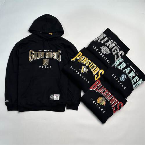 立体印花美国冰球连帽加绒卫衣