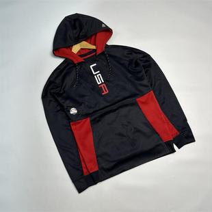 落肩袖 全涤加绒卫衣 版 型 上衣 外贸尾货 撞色拼接大码 美国USA男士