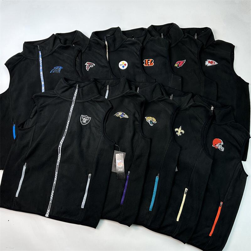 美式橄榄球摇粒绒马甲防水拉链