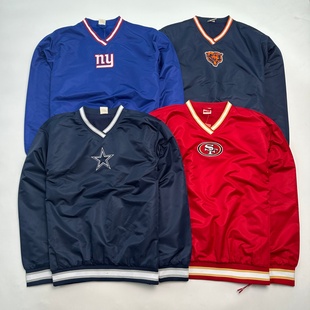 双层V领外套万针刺绣队标侧缝拉链开口夹克 男士 外贸尾货 原单UG版