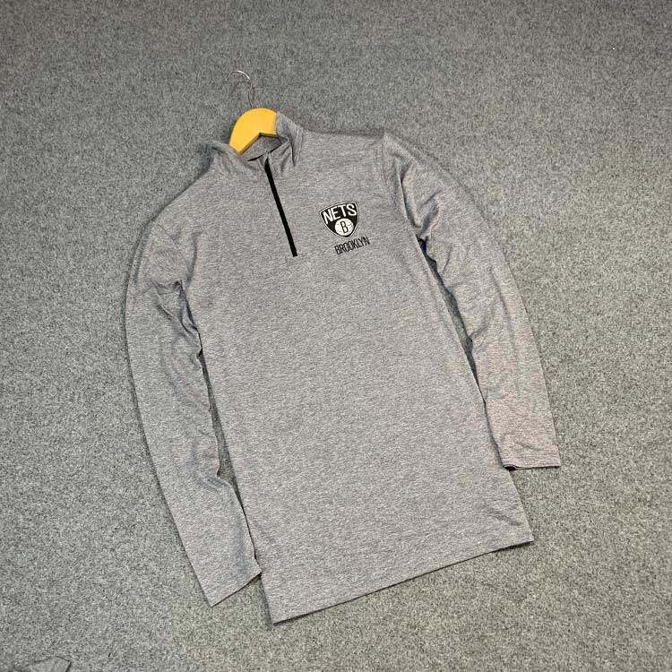 半拉链训练服湖人队跑步运动T恤