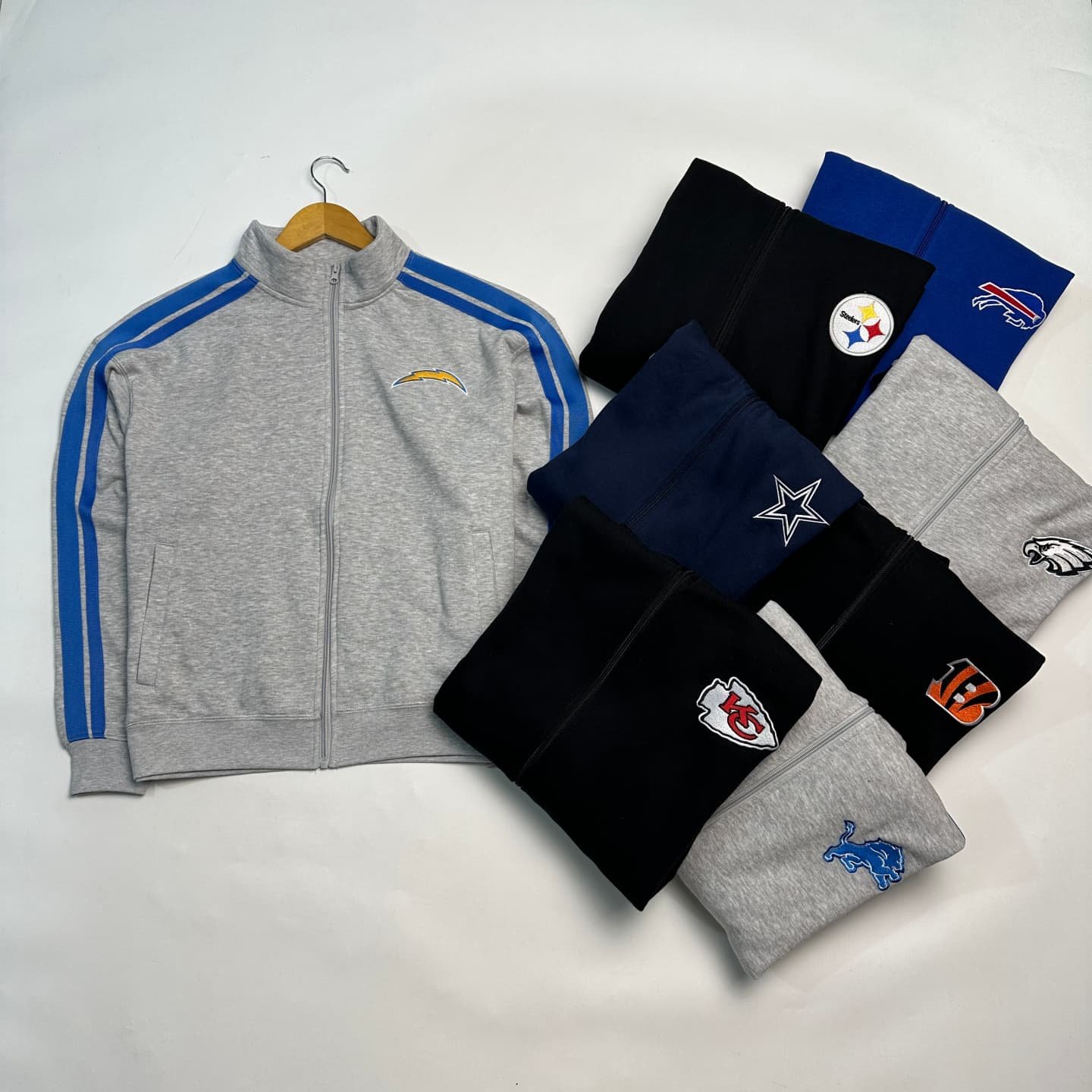 秋季新品 原单美国橄榄球牛仔男士立领拉链外套 万针刺绣队标大码,运动服/休闲服装,运动茄克/外套,淘宝优惠券,粉丝福利购,淘宝优惠卷