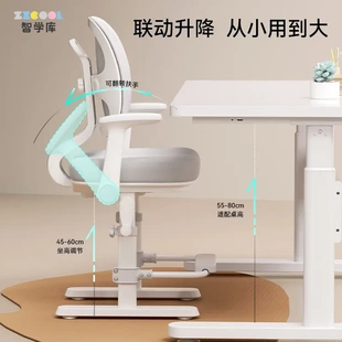 智学库新品带脚踏透气网背舒适云感椅plus可选配翻转扶手学习椅