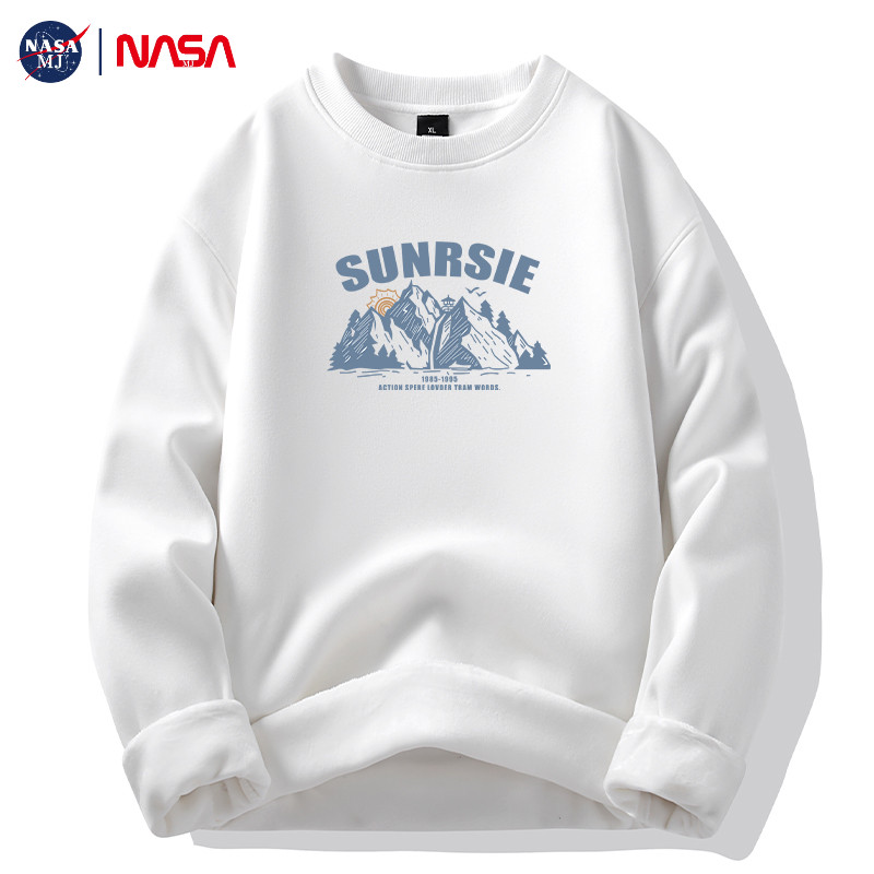 NASA加绒纯棉宽松套头卫衣
