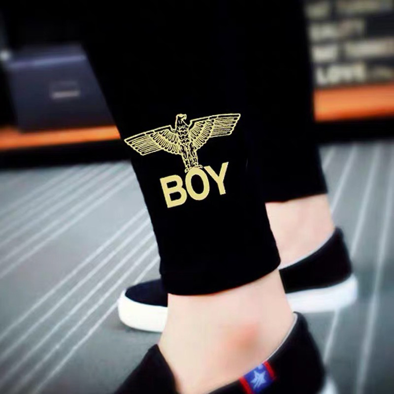 SAFOR BOY潮牌运动打底裤女外穿2025大码纯棉九分紧身裤秋冬加绒