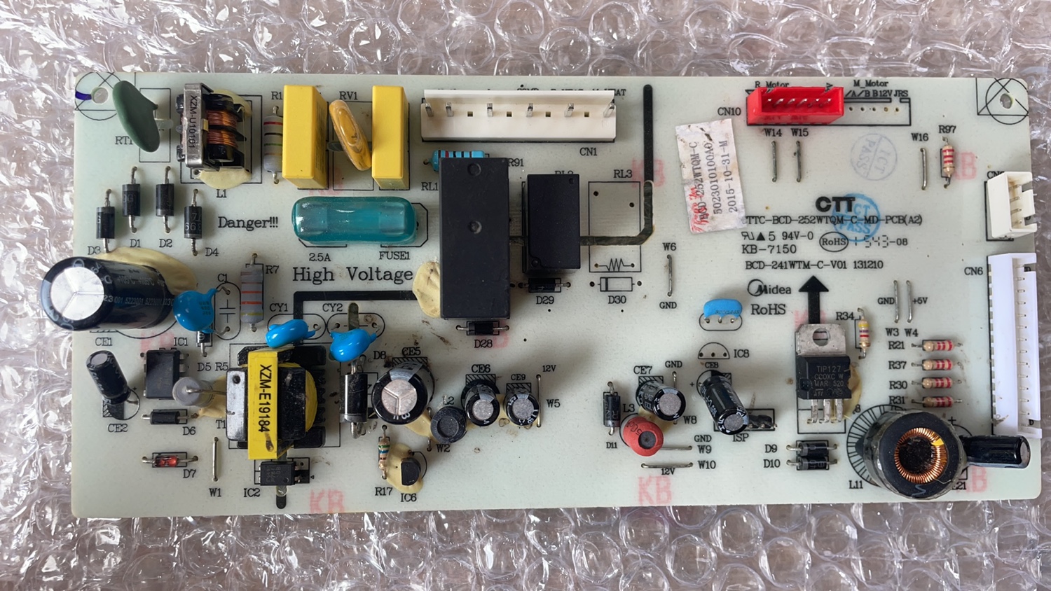 适用美的冰箱BCD-252WTQM-C主板5023010100A0 BCD-241WTM-C-V01