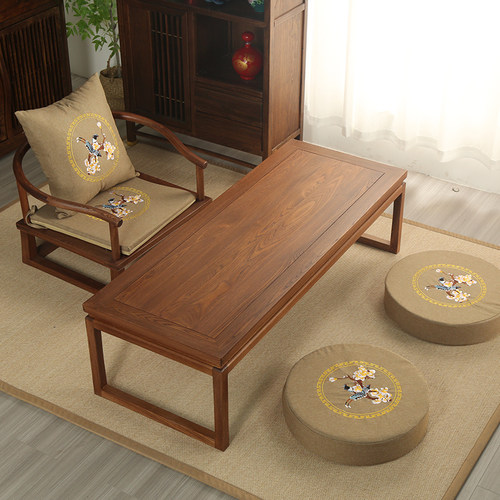 老榆木榻榻米茶几实木飘窗桌阳台小茶几日式禅意地台小矮桌炕桌子