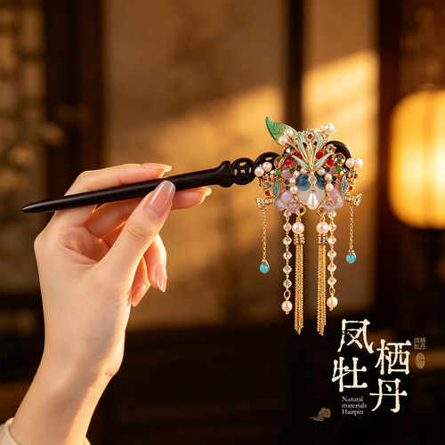 古风手工珍珠流苏新娘发簪