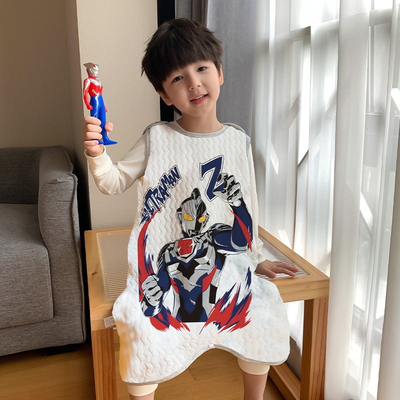 儿童背心连体衣纯棉睡袋防踢被