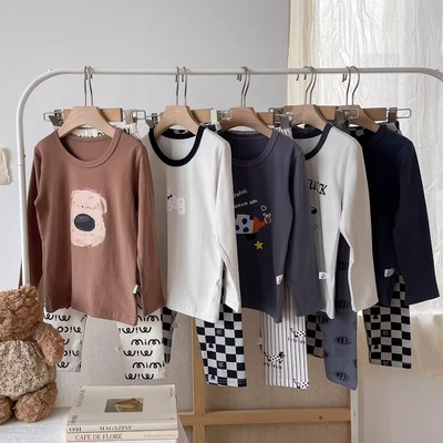 儿童睡衣男孩女孩a类纯棉秋冬款