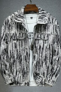 2023春季 牛仔外套男宽松大码黑色夹克上衣6615-P65图片