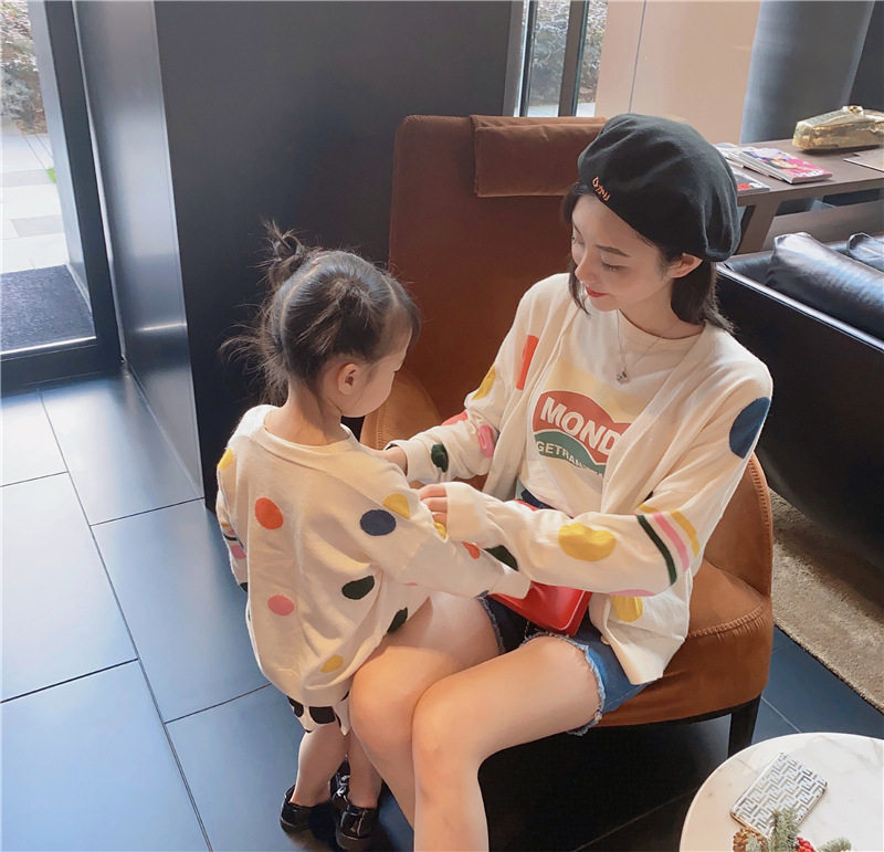 网红亲子装针织衫线衣早秋2020新款潮洋气防晒开衫时尚外套母女装
