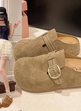 时尚勃肯鞋经典百搭简约风2026春季新款内增高5cm网红韩版包头拖