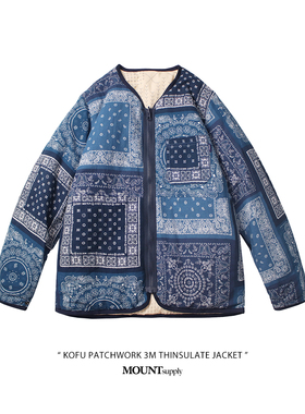 MOUNTsupply新雪丽腰果花内胆保暖棉服2024秋冬拼接非羽绒visvim