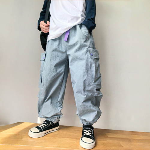 高品质小学生浅浅的蓝薄款长裤秋