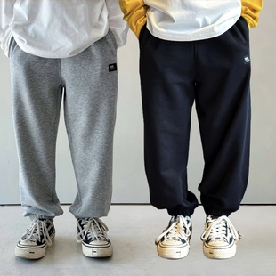 学生松紧腰长裤 男女童休闲宽松潮款 棉 25秋冬新品 干净简约儿童卫裤