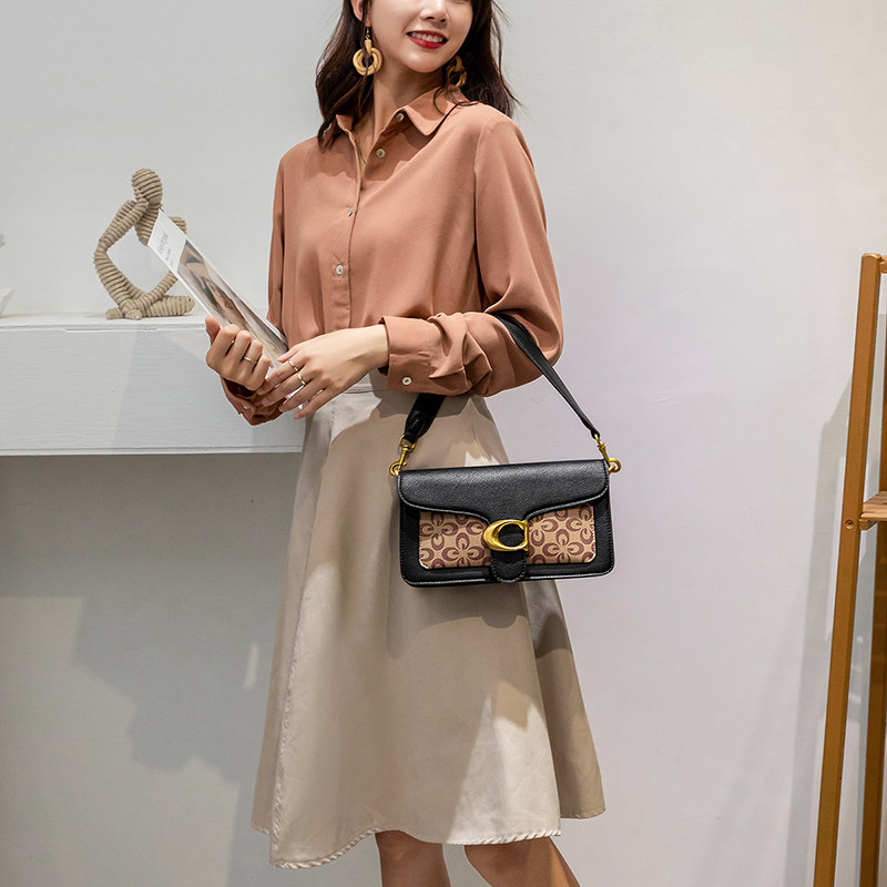 香港代购真皮女包2025新款潮高级感撞色酒神包百搭单肩斜挎腋下包