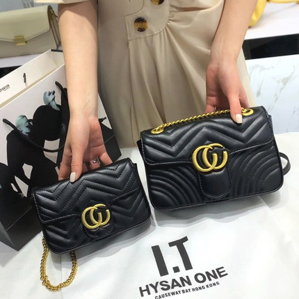 香港代购真皮女包2025新款高级感小香风菱格链条包百搭单肩斜挎包